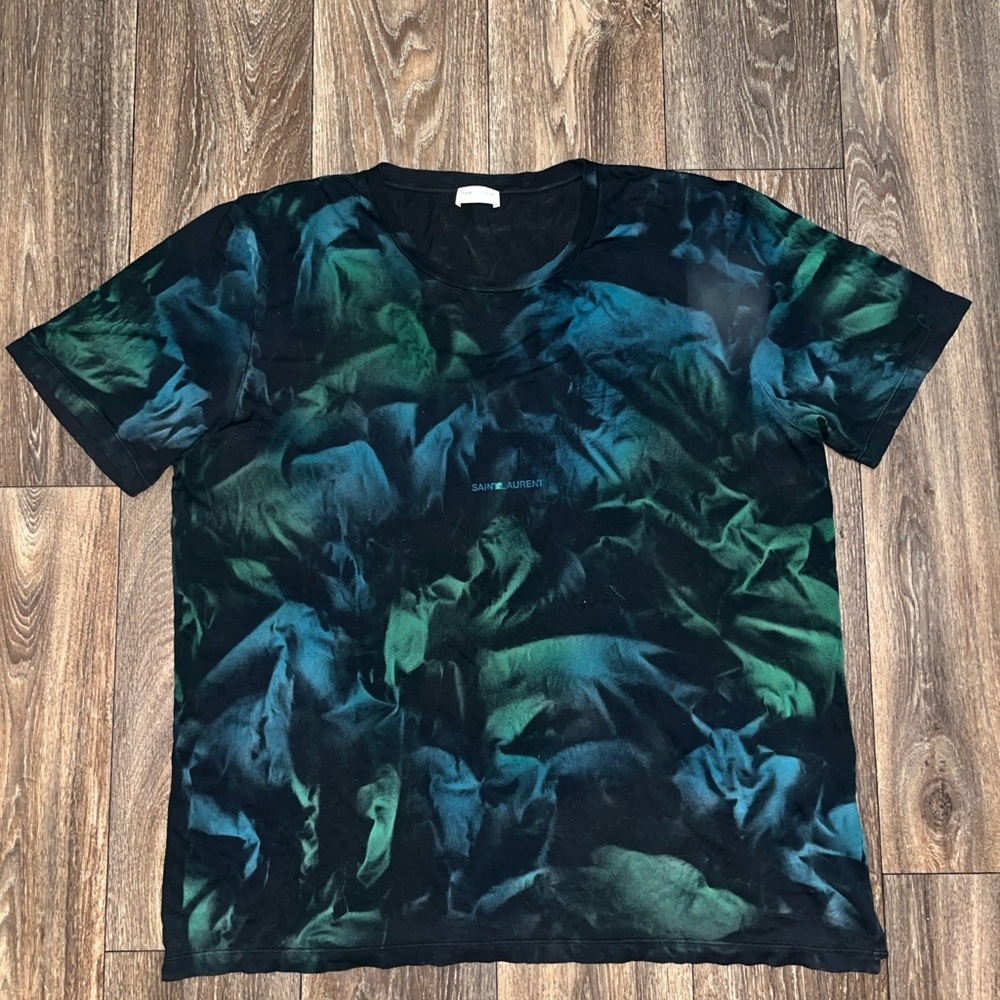 2020 Saint Laurent Archive Logo Tye Dye T-Shirt